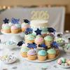 Gyufise 24Pcs Grad Cupcake Toppers 6 Styles Graduation Cake Topper Congrats Graduation Decorations 2026 Glittery Black and Blue Cap and Diploma Cake Picks for Grad Decor Party Supplies Blue 1 view 4