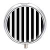 Round Pill Box Black & White Stripe Pill Case 3 Compartment Medicine Pill Organizer for Purse & Pocket Portable Travel Pillbox Medicine Vitamin Cod Liver Oil Storage Box Organizer view 1