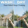 5-in-1 Double-Sided Window Screen Cleaning Brush Multi-Purpose Cleaning Brushwith Retractable Handle and Built-in Crevice Brush, Dry and Wet Use for Home, Office & Porch Screens (Khaki) view 4