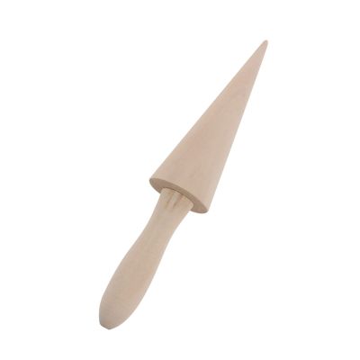 Zunate Wooden Ice Cream Cone Mold for Baking, DIY Waffle Cone Maker Tool, Natural Wood Color, 9.1 Inch Kitchen Decorating and Cooking Accessory