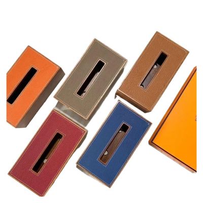 25 * 13 * 9CM Tissue Box Holder Large High-end Wooden Tissure Dispenser Solid Wood Leather Paper Cover