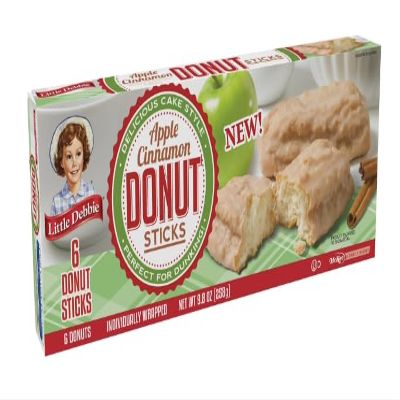 Little Debbie Apple Cinnamon Donut Sticks 9.8oz box, 6 per box (6 Boxes)