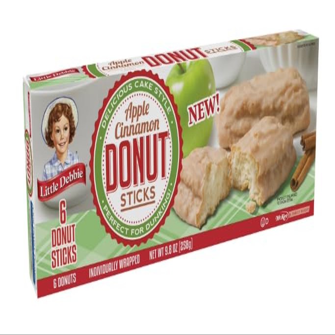 Little Debbie Apple Cinnamon Donut Sticks 9.8oz box, 6 per box (6 Boxes)