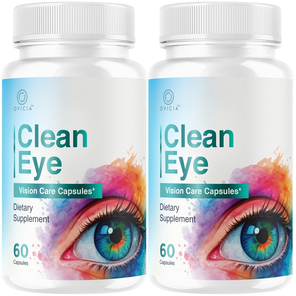 (2 Pack) Clean Eye Capsules - Official CleanEye Pills Advanced Premium Formula Support Maximum Strength, All Natural Ingredients Vitamins for Overall Health & Wellness, 120 Capsules for 2 Months