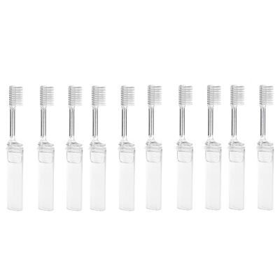 Decours 10Pcs Friendly Foldable Toothbrushes Hygienic Soft Bristles Compact Tooth Brush for Travel and Daily Use Soft Bristles Toothbrush