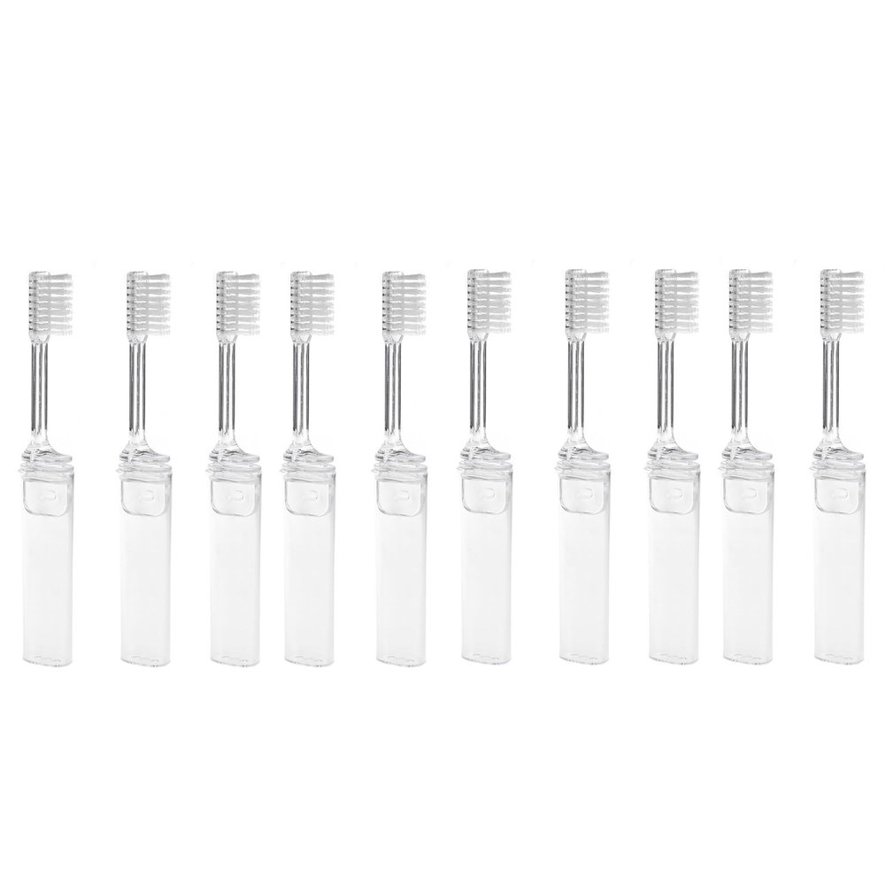 Decours 10Pcs Friendly Foldable Toothbrushes Hygienic Soft Bristles Compact Tooth Brush for Travel and Daily Use Soft Bristles Toothbrush
