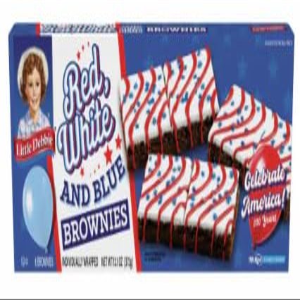 Little Debbie Red White & Blue Brownies 13.1oz Box, 6 per box (8 boxes)