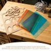 CIMAXIC 1 Set Colorful Cellophane Sheets - Multicolor Cellophane Paper Sheets with Templates - Transparent Craft Material for Diy Art Projects Suncatcher Making view 3