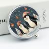 Merry Christmas Penguins Pill Box Portable Mini Travel Pill Organizer Holder 3 Compartment Decorative Round Pills Case Exquisite Daily Vitamin Container for Cod Liver Oil view 4