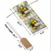 Lemon Basket Summer Wine Gift Bags 10PCS, Eucalyptus Blue Yellow Plaid Reusable Burlap Cloth Wine Bottle Bags with Drawstring for Wedding, Cruise, Birthday Party, Home Storage & Gift Decoration view 3