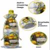 Lemon Basket Summer Wine Gift Bags 10PCS, Eucalyptus Blue Yellow Plaid Reusable Burlap Cloth Wine Bottle Bags with Drawstring for Wedding, Cruise, Birthday Party, Home Storage & Gift Decoration view 4