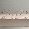 Blue Light Blocking Photochromic Glasses, Metal Polygon Frame, Anti Eyestrain Transition Lens Eyewear For Women(Pink gold) view 2