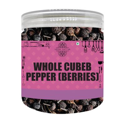 Vedik Sattva Whole Cubeb Pepper (Berries) Naturally Dried Cubeb Berries for Culinary Use