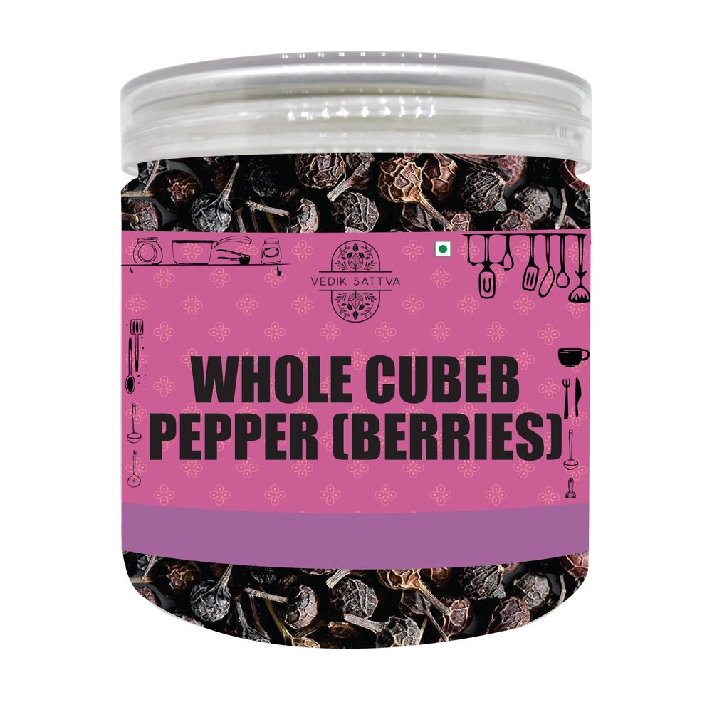 Vedik Sattva Whole Cubeb Pepper (Berries) Naturally Dried Cubeb Berries for Culinary Use