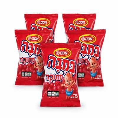 Bamba Red Strawberry Flavored Sweet Corn Snack Israeli Kosher Snack, Baked, No Preservatives, 5 Pack