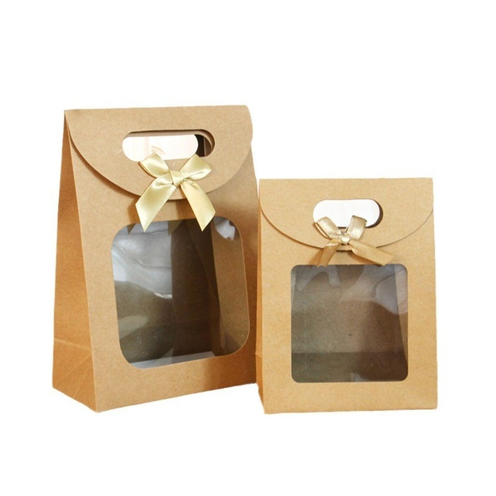 RHUASIYFN Flip open window transparent packaging bag, 5-piece set
