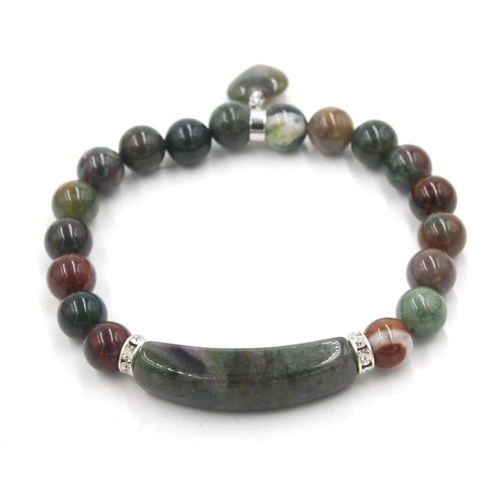 GYUJIKOLH 1pc Natural Stone Heart Beaded Bracalet For Women Sodalite Tiger Eye Rose Quartz Amethyst Bracelets