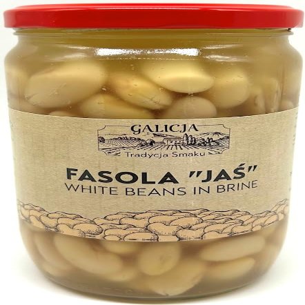 Galicja White Beans in Brine Fasola " Jas " Glass Jar 24.69 oz / 700 g Product of Poland (3 Pack)
