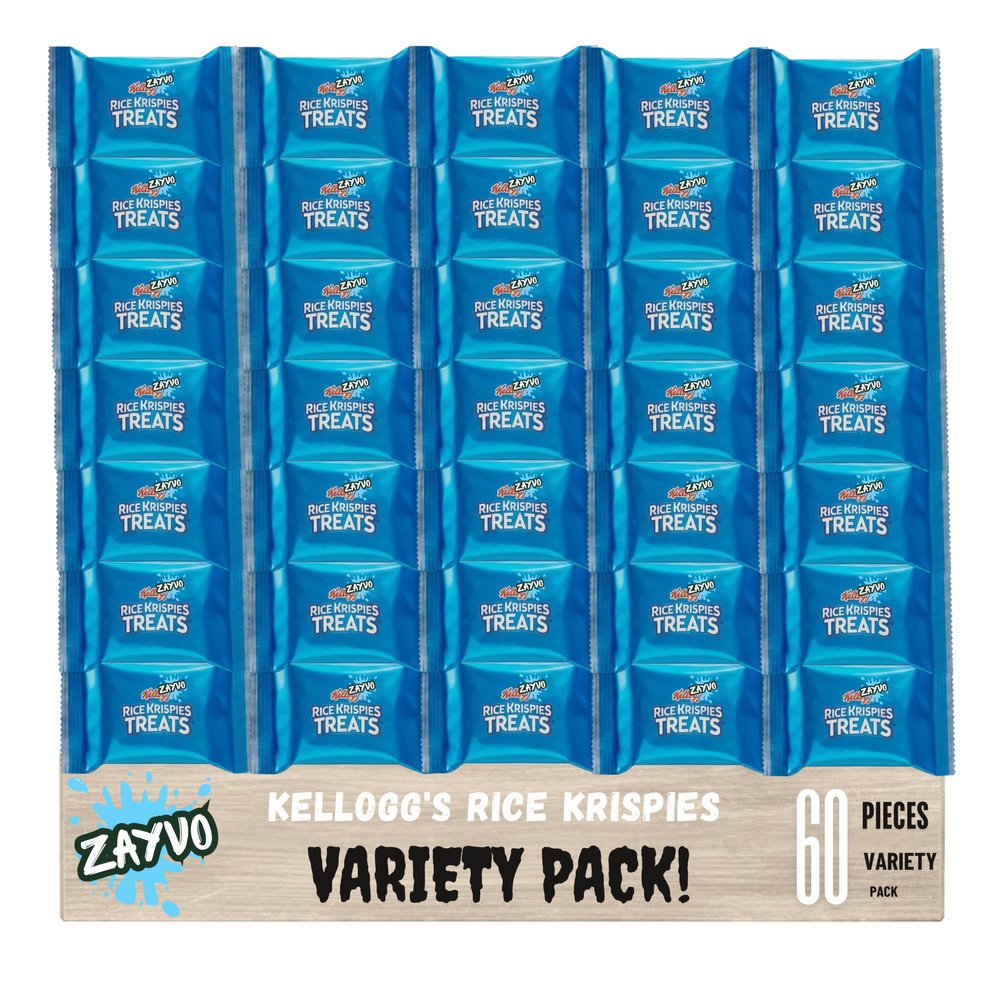 Rice Krispies- Treats Original Crispy Marshmallow Squares, 0.78 oz Each, 60 Count, Individually Wrapped Snack Bars
