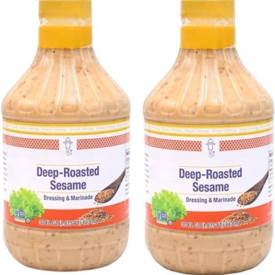 Deep Roasted Sesame Dressing & Marinade, Japanese Style Creamy Sesame Sauce with Soy, Garlic & Vinegar, Rich Nutty Flavor, 30 fl oz (Pack of 2) No Artificial Preservatives, 60 fl oz Total