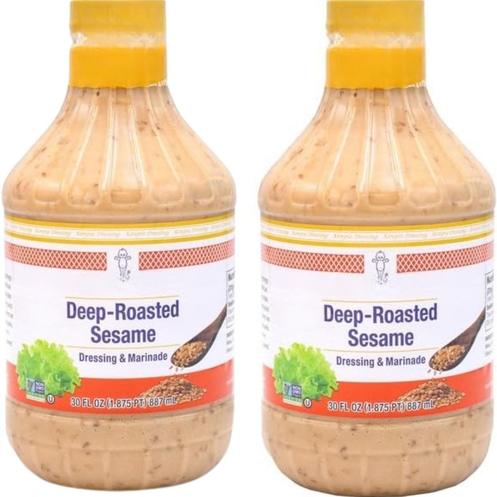 Deep Roasted Sesame Dressing & Marinade, Japanese Style Creamy Sesame Sauce with Soy, Garlic & Vinegar, Rich Nutty Flavor, 30 fl oz (Pack of 2) No Artificial Preservatives, 60 fl oz Total