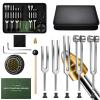Blinvcra 5 in 1 Tuning Forks for Healing Set, 5 Frequencies (128Hz, 136.1Hz, 256Hz, 384Hz, 528Hz) Sound Therapy Kit with Activator & Leather Case, Premium Gift for Meditation, Yoga & Chakra view 1