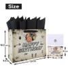 Qirrmiy 13" Large Happy Birthday Gift Bag Set with Handles, Greeting Card, Tissue Papers and Stickers for Men Boys, Husband, Father, Birthday Design, 1 Pcs view 2