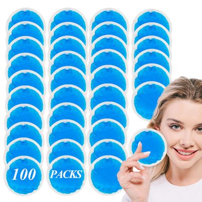 100 Pack Small Ice Packs for Injuries Reusable,Hot and Cold Gel Soft Ice Packs for Face,Eyes,Neck,Wisdom Teeth,Foot,Headache,Allergies,Shoulder Pain Relief for Kids (100 Blue)