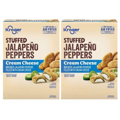 Cream Cheese Stuffed Jalapeno Peppers, Spicy Cheesy Appetizer Snack, 8 oz, Pack of 2