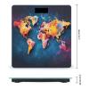 Abstract World Map Scale for Body Weight Automatic On Or Off Digital Scale 4-Sensor Bathroom BMI Scales Bright LED Display and Clear Numbers Scales for Pet Bedroom view 2