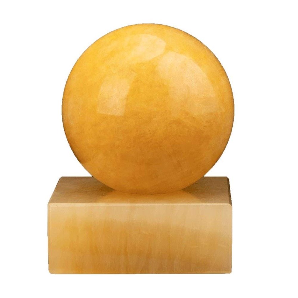 Crystal Ball Cracked Topaz Crystal Ball with Base Office Auspicious Ball Feng Shui Ball Stone Carving Gift Ornaments Crystal Ball(8CM)