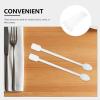 TOPPERFUN Disposable White Plastic Mini Dessert Spoons Double-ended 500pcs, Small Stirring and Coffee Tea Mixing Spoons for Parties, Outdoor, and Beverage Use view 3