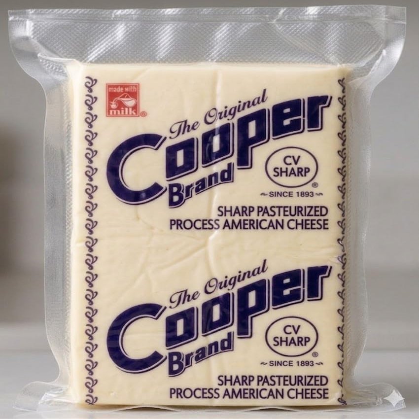 Cooper Sharp American White Cheese. 2 lb Deli Cut