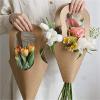 Nikeg Kraft Paper Flower Gift Bags 20Pcs Bouquets Bags Small Paper Gift With Handle Flowers Wrapping Home Decoration (Size: Medium) view 3