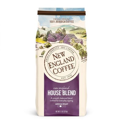 New England Coffee House Blend Medium Roast Ground Coffee, 11oz Bag (Pack of 6)