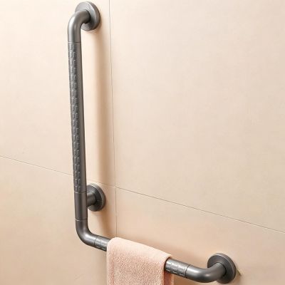 Wall-Mounted Grab Rails, Towel Rack Bathroom Safety Mobility Aid Handrail for Seniors Disabled, L-Shaped 45cm 40cm 70cm Stainless Steel Durable Handle(70x70cm/27.55x27.55in)