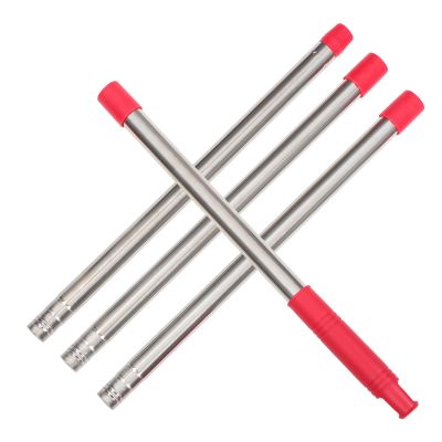 UKCOCO Stainless Steel Mop Extension Pole Replacement 4-Section Detachable Metal Mop Handle for Household Floor Cleaning for Hardwood and Tile Floors