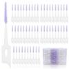 Maoerdental 300 Pieces Dual-Use Interdental Brushes Soft Silicone, Disposable Dental Picks,Premium Dental Floss Picks for Effective Teeth Cleaning(300pcs Purple) view 1