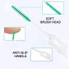 Maoerdental 300 Pieces Dual-Use Interdental Brushes Soft Silicone, Disposable Dental Picks,Premium Dental Floss Picks for Effective Teeth Cleaning(300pcs Purple) view 2