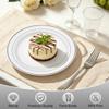 Sylans 240PCS Silver Dessert Plates and Forks for 120 Guests view 3