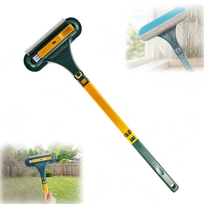 2-in-1 Multi-Purpose Cleaning Brush, New Window Screen Cleaner Tool with Squeegee, Mesh Screen Cleaner, Window Cleaner Tool for Window, Door, Porch Screens (Yellow 1 Pcs)