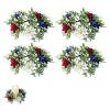 4th of July Candle Rings Artificial Flower Wreath Red Blue White Patriotic Candle Holder Table Centerpiece, Rustic Farmhouse Memorial Day Independence Day Decor view 1