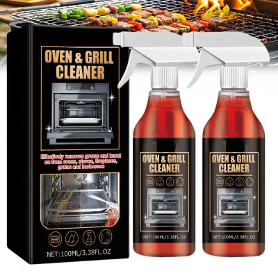 Oven and Grill Cleaner Spray, Cleaner and Degreaser for Grill, Heavy-Duty Grill Degreaser Spray, Eliminates Thick Grease & Build Up, Easy Off Oven Cleaner for Home (2pcs)