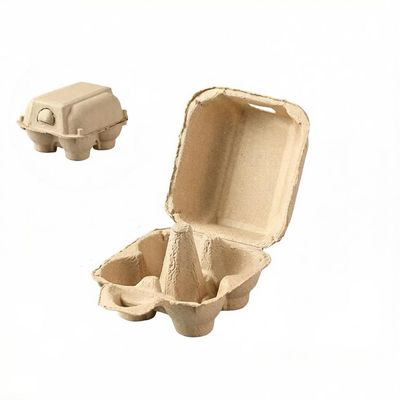 Ykybhx 25PCS Rectangle Shaped Eggs Cartons 10.5x10cm Reusable Natural Pulp Cardboard 4 Count Paper Pulp Egg Container Cardboard Storage Baskets Holder Tray for Kitchen Market Farm 02