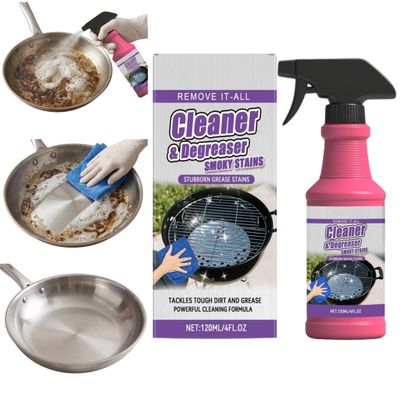 Kcaonni Fast-Acting Heavy-Duty Grill Degreaser Spray, 4 fl oz BBQ Grill Cleaner for Outdoor Grills, Smoker Grates & Ovens, Removes Stubborn Grease & Burnt Food (1PCS)