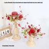 2pcs Artificial Heart Berries Flower Rings Valentine ' S Day Holder Wreath for Pillars Wine Bottle Door Wall Table Decoration view 3
