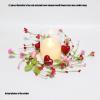 2pcs Artificial Heart Berries Flower Rings Valentine ' S Day Holder Wreath for Pillars Wine Bottle Door Wall Table Decoration view 4