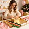 SKYPRO Gold Matte Gift Wrapping Paper Roll, for Birthday,Wedding, Christmas, Party, Valentine'S Day AnniversariesGift Decorations (43x366cm) view 4