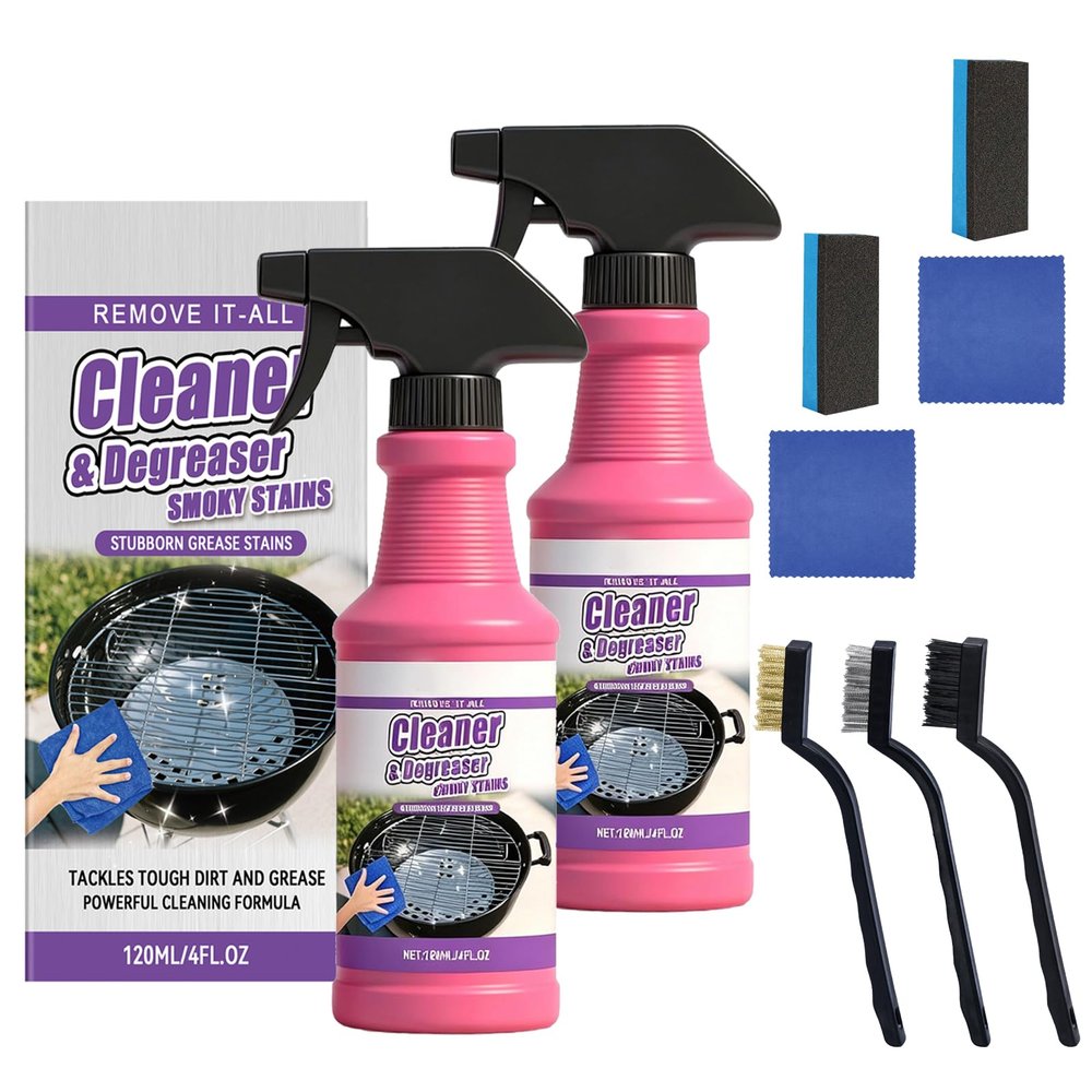 FLCRSN Grill Degreaser Cleaner Heavy Duty, Fast Acting Heavy Duty Grill Degreaser Spray, All Purpose Heavy Duty Cleaner for Burnt Food & Grease, For Kitchen Grates and Racks, Electric Smokers