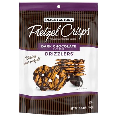 Snack Factory, Dark Chocolate Flavored Pretzel Crisps, 5.5 Ounce